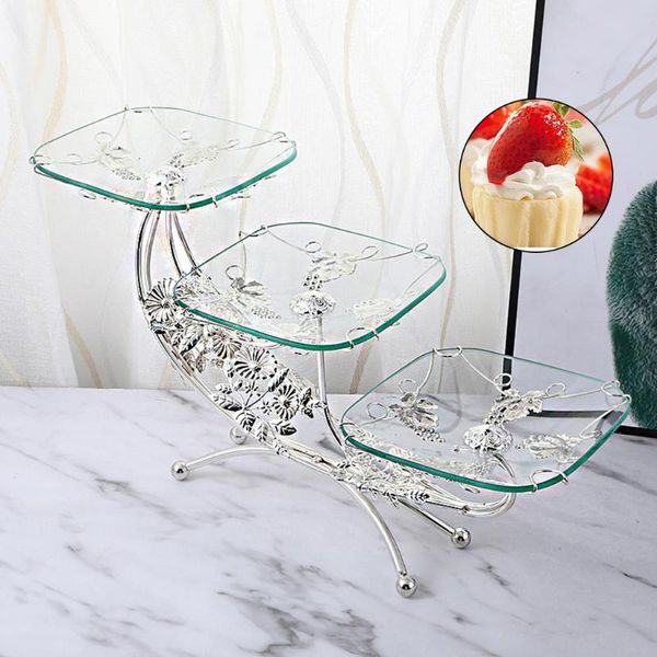 

dishes & plates classic glass fruit plate luxury style el carved holder cosmetics storage jewelry organizer serving tray decor