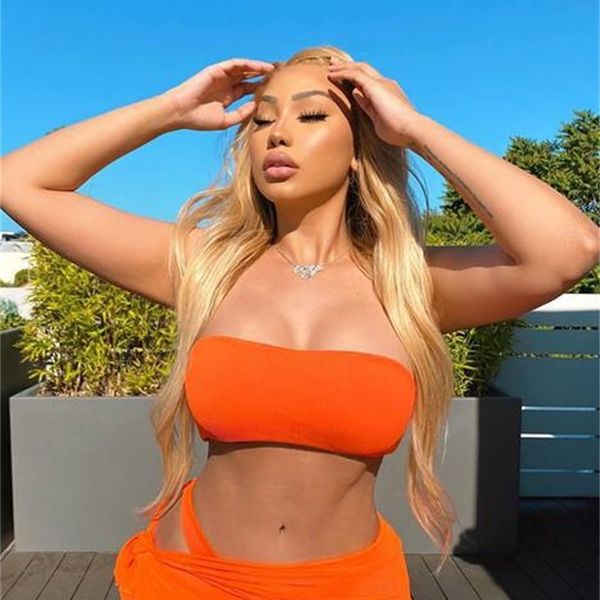 

autumn and winter thin vest high waist street trendsetter milk silk solid orange sleeveless head bottomed suit, Black;white