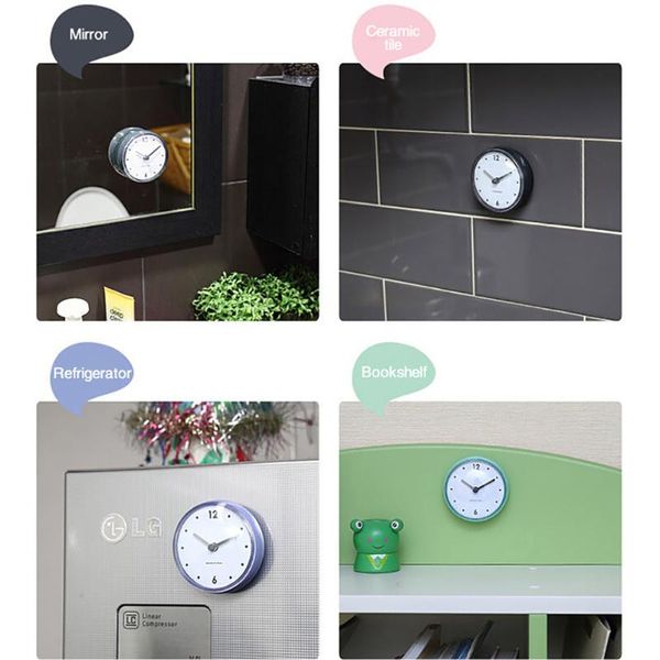 

bathroom waterproof kitchen clock suction cup silent battery wall decor shower timer tiny toilet clocks