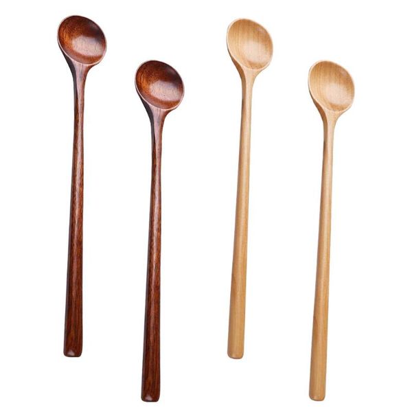 

spoons 4pcs long handle round soup kitchen utensils (assorted color)