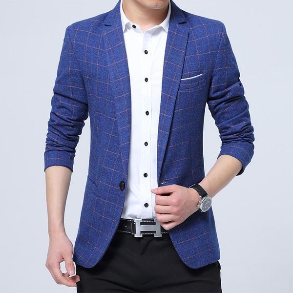 

men's jackets suits arrival men plaid blazer jacket male leisure suit fashion 2021 business, Black;brown
