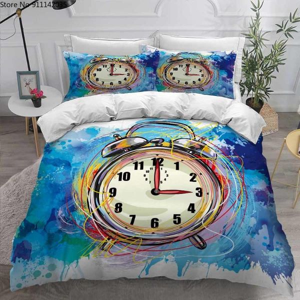 

bedding sets retro clock set 3d print pocket watch duvet cover pillowcases bedspread nordic bed quilt home textile king size