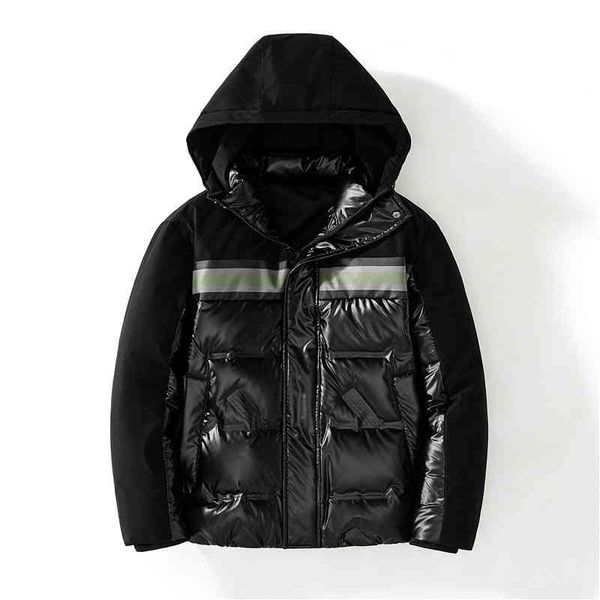 

new men's hooded casual down jacket thick and warm 2021 autumn winter clothing jackets coats, Black