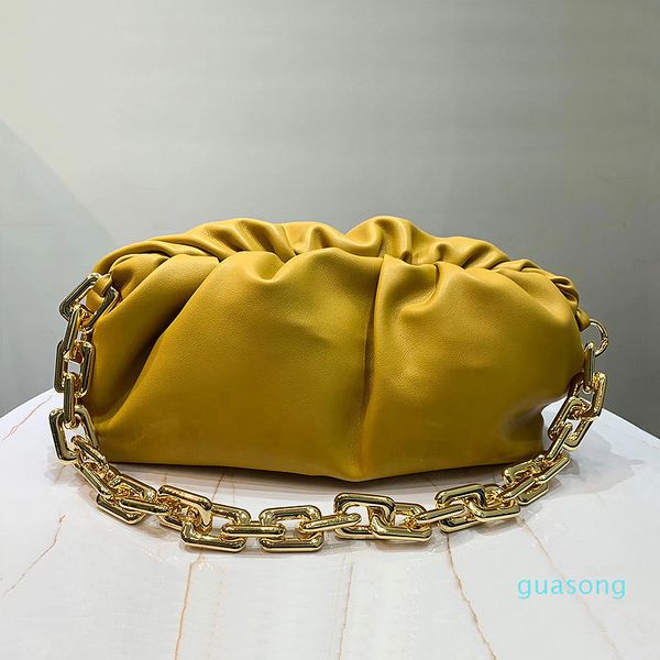 

dumpling bag thick chain cloud bag ruffle soft cowhide one-shoulder carry-on handbag
