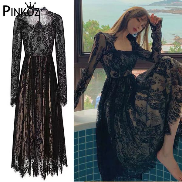 

victorian sttylish black lace square collar gothic a-line midi dresses for women party casual high waist dress vestidos 210421, White