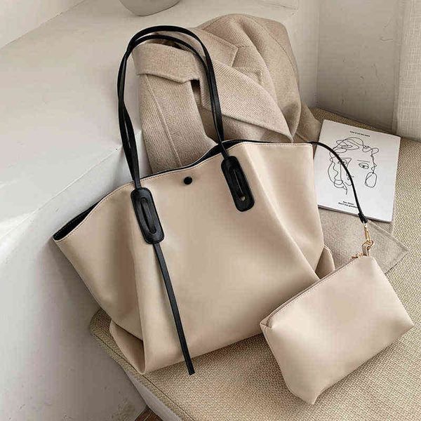 

totes bag tote handbag burminsa 2 pcs set soft big tote shoulder bags for women trapeze design large capacity shopper work ladies handbags a