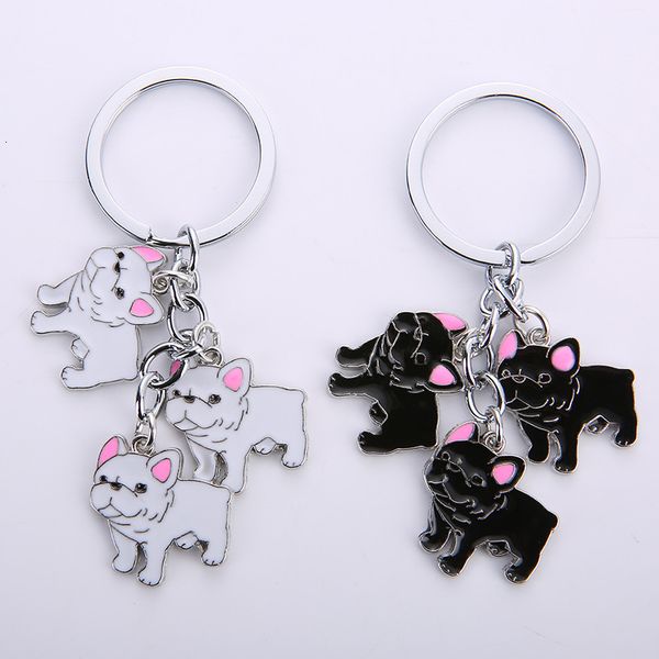 

key chain chaopai pet dog series car ring creative cartoon gift metal, Silver