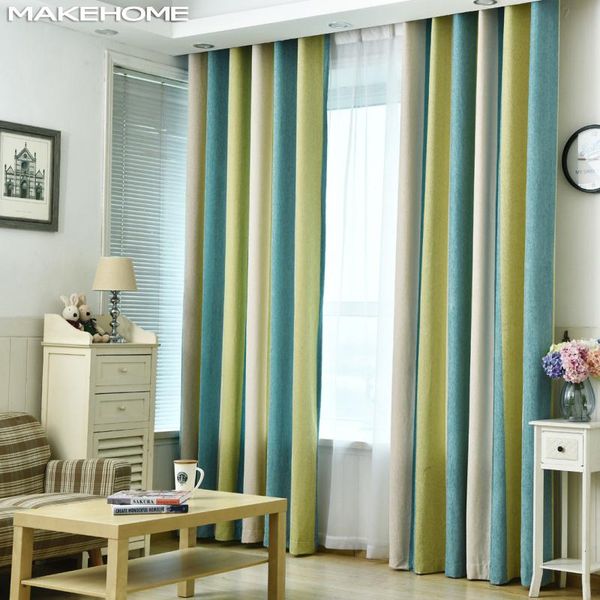 

curtain & drapes color splicing modern curtains for living room thick chenille stripe window bedroom soft blinds