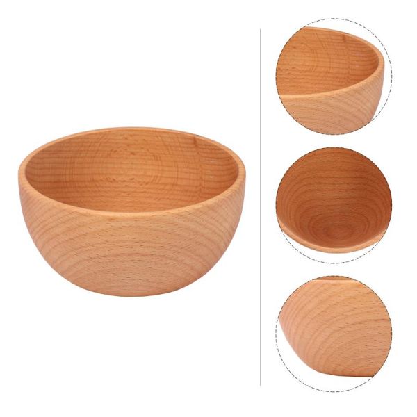 

wooden salad bowl 12x5.7cm fruit serving for home restaurant bowls