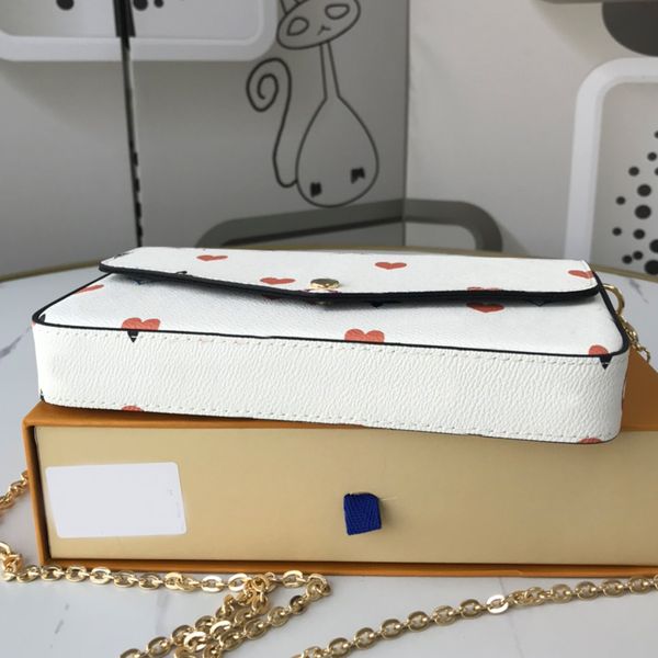 

gold flap chain bag shoulder back handbag ladies crossbody bags old flower card wallet with two detachable pockets