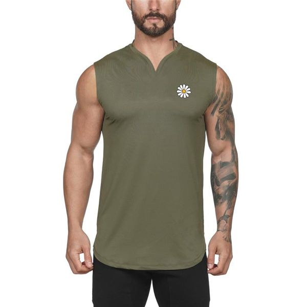 

men' tank mens gym casual workout training clothing bodybuilding fitness singlets sports sleeveless v-neck vest shirt men, White;black