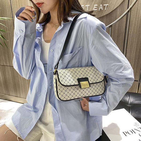 

evening bags small print strap shoulder for women 2021 elegant lady armpit bag female solid color handbags travel crossbody hand
