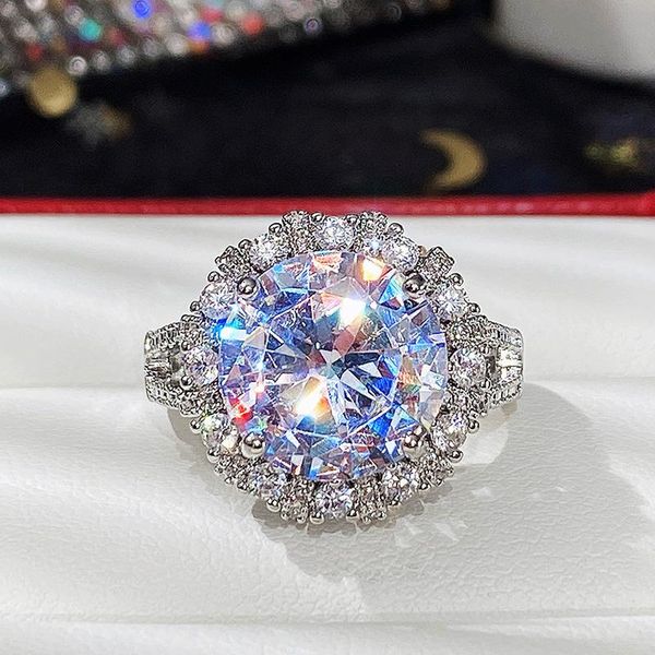 

wedding rings caoshi luxury design party for women brilliant crystal cz anniversary accessories delicate jewelry gift, Slivery;golden