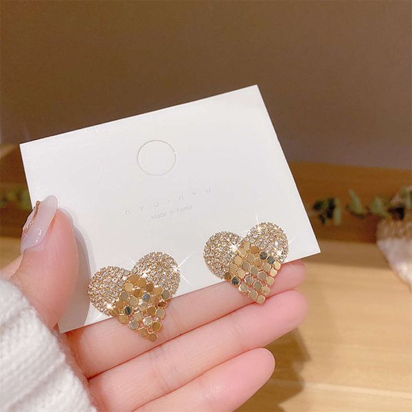 

version fairy inlaid love earrings fashion simple