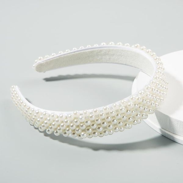 Fashion Style Full Pearl Hair Band Girl Heart Fascia coreana Lady White Headdress Wedding Ornament Clips Barrettes