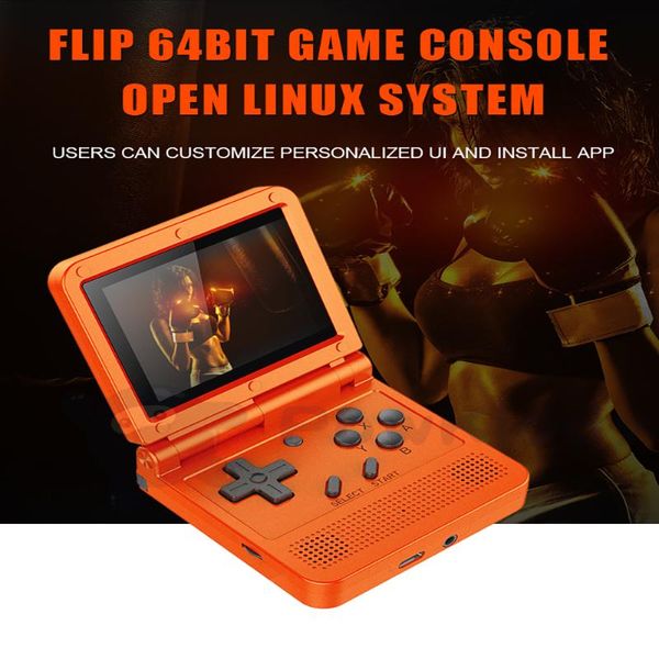 

v90 3-inch ips screen flip handheld console dual open system game 16 simulators retro ps1 kids gift 3d portable players
