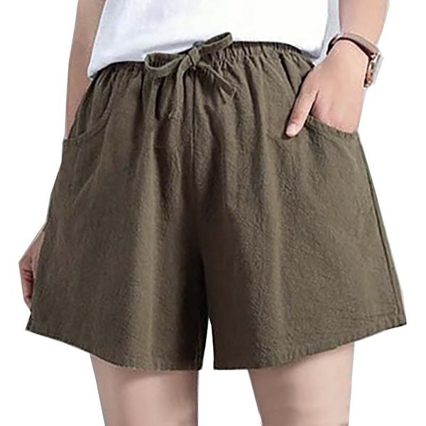 

summer women shorts casual cotton linen high waist female loose for girls soft cool comfortable women's short, White;black