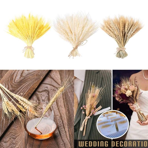 

decorative flowers & wreaths 100pcs natural dried wheat ear diy dining table wedding decor