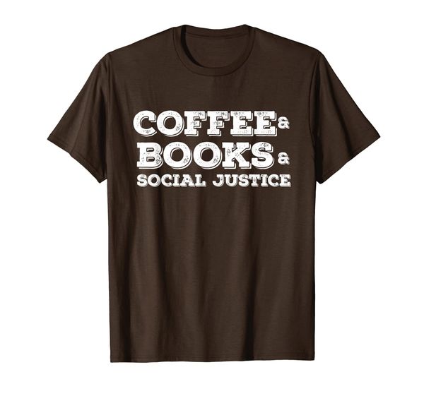 

coffee books social protest resist feminist book lover t-shirt, White;black