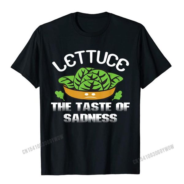 

men's t-shirts funny no vegan gift - lettuce the taste of sadness t-shirt camisas men cotton tees for boys casual t shirt letter funky, White;black