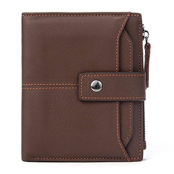 

wallets genuine leather men wallet vintage money bag for cow purse hasp rfid male short small clutch, Red;black