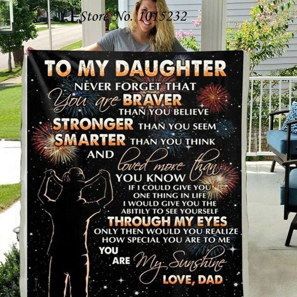 

letter blanket to my daughter 3d printed fleece for beds thick quilt fashion throw from love dad gift w104 blankets