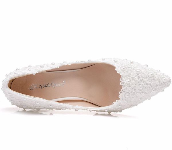 

sandals white lace wedding bride party women pumps ladies high heels bridal shoes, Black