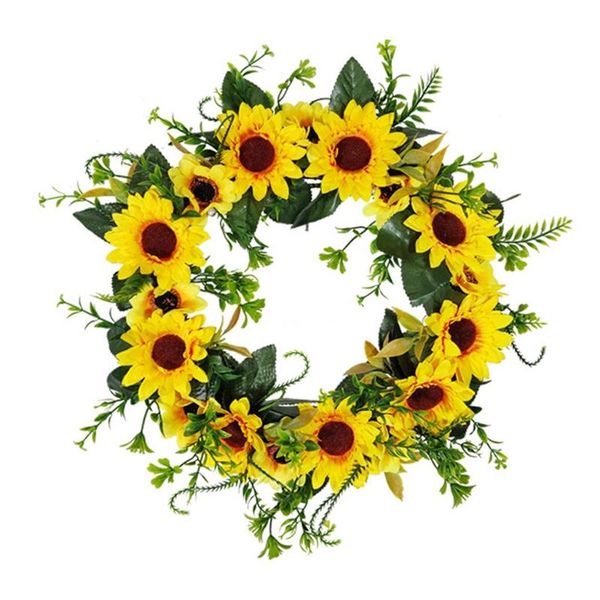 

artificial round spring sunflower wreath large decoration for wedding front door decorative flowers & wreaths