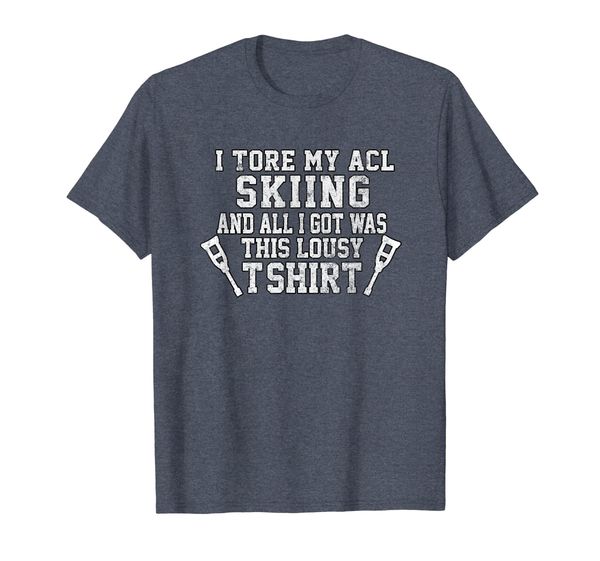 

Funny Knee Surgery Torn ACL Skiing Distressed Look T-Shirt, Mainly pictures