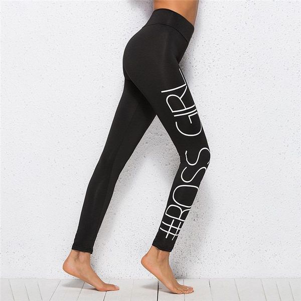 

women's leggings brand women legging letter printing fitness leggins fashion slim legins high waist woman pants seamless workout, Black