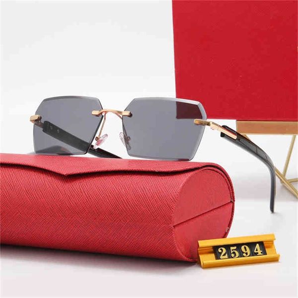 

73% off factory sale new men's and women's square frameless metal small frame sunglasses, White;black