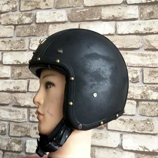 

motorcycle helmets brand vintage helmet retro for chopper bikes leather capacete