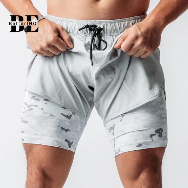 Pantaloncini da corsa 2021 Casual Moda Fitness Fodera a doppia fascia 5 minuti Asciugatura rapida Traspirante Tinta unita sottile