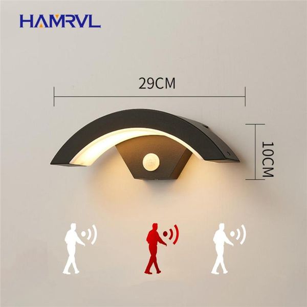 

outdoor wall lamps lighting led ip65 waterproof, lamp pir motion sensor 12/24/30w garden porch corridor spotlight exterior