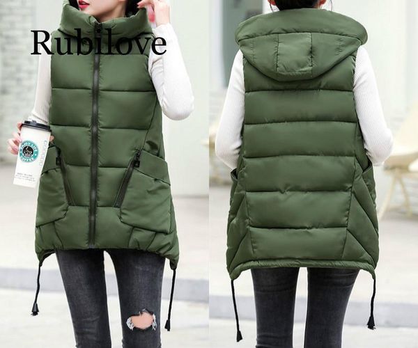 

women's vests rubilove 2021 autumn and winter student cotton vest coats plus size 3xl women clothing, Black;white