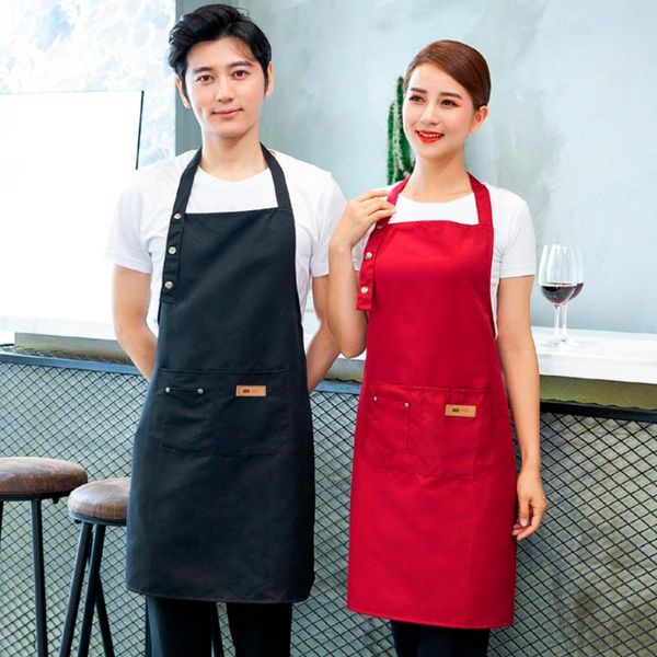

aprons canvas kitchen apron halter cleaning for woman men chef waiter cafe shop bbq hairdresser cooking baking accessory