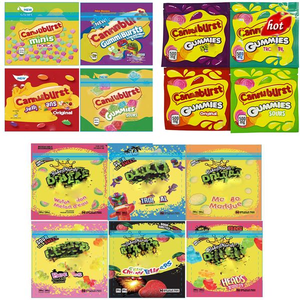 

empty 500mg 600mg cannaburst de gummies packaging bags sour berries tropical edibles candy gummy smell proof resealable zipper package bag u
