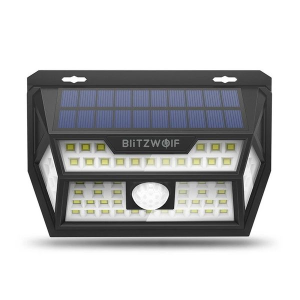 

blitzwolfÂ® bw-olt1 solar power 62 led pir motion sensor wall light wide angle waterproof for outdoor garden path yard security lamp - 1pcs