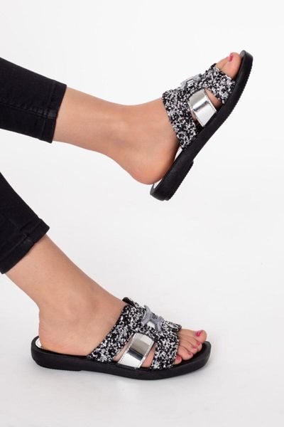 

slippers women's cubic zirconia slippers-light and soft structure-ktd01, Black