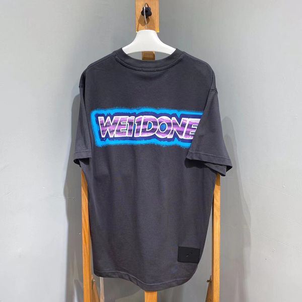 

men's t-shirts 2021 style we11done come back reflective colourful reflection impression of the female male shirt 1:1 better quality hig, White;black