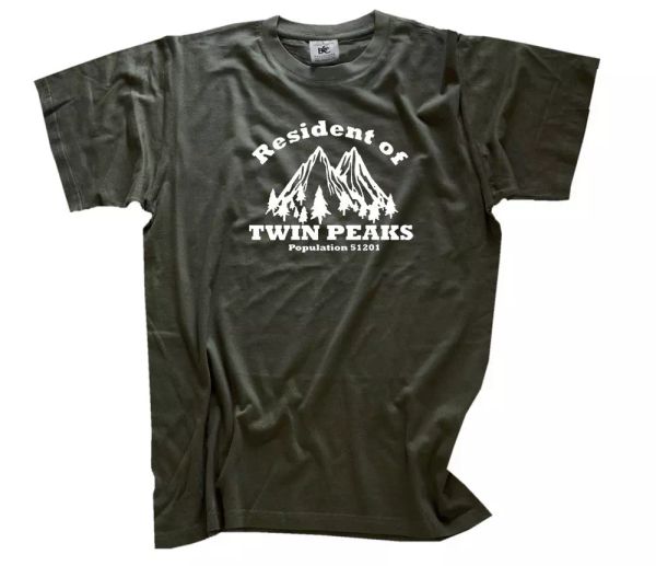 

residente of twin peaks t-shirt s-xxxl, White;black
