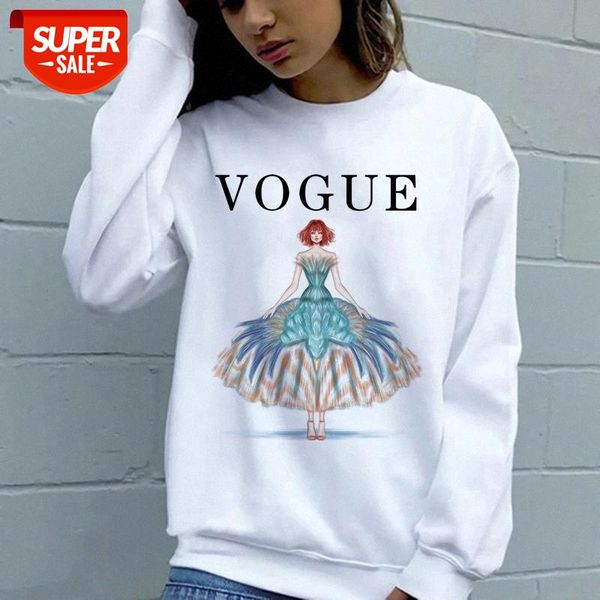 

zn038-3 ladies fashion pullover sweater, round neck printed long sleeve shirt #px6j, Black