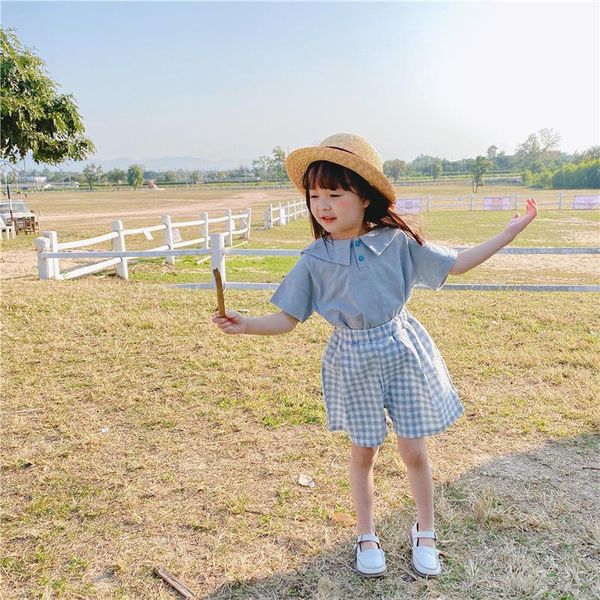 

shorts 2021 children's summer products girls korean cotton plaid boy for, Black
