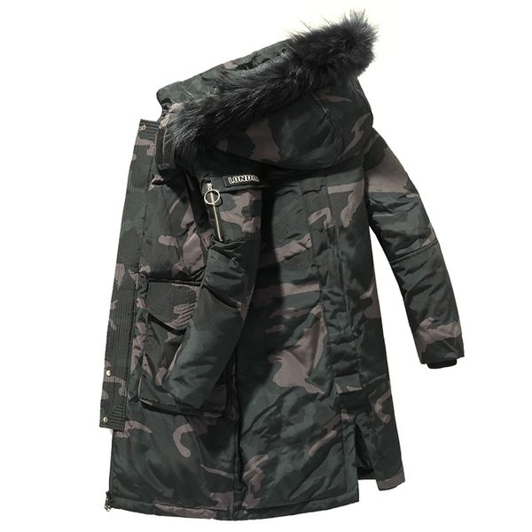 

men's white duck down jacket outdoor winter ski wear fashion thick warm cold-proof hooded breathable long down jacket men 211104, Black