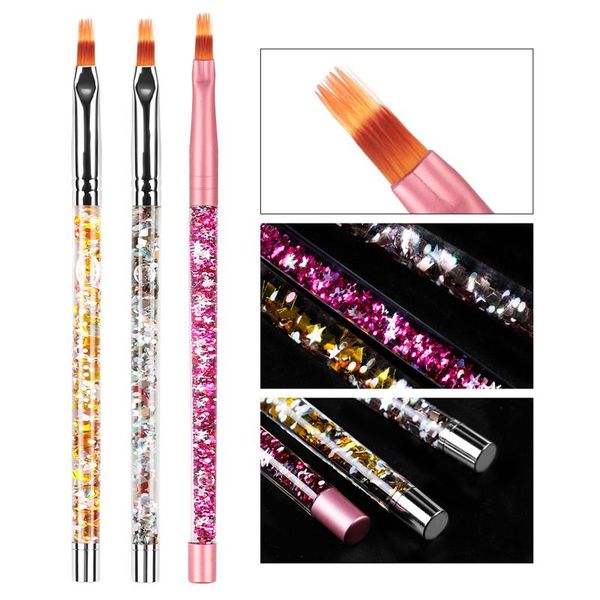 

nail brushes brush pen manicure crystal drawing nylon glue painting art carved tool, Yellow