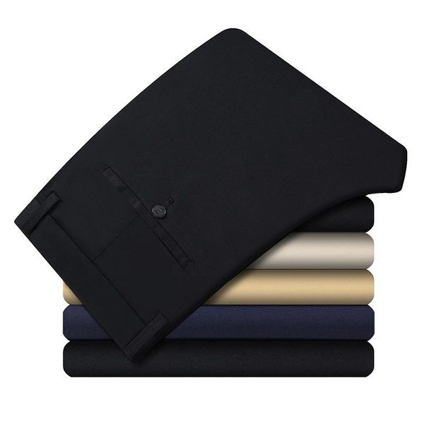 

men's suits & blazers fashion summer thin leasure suit pants men high waist tide brand young slim elastic cotton bussiness trousers for, White;black