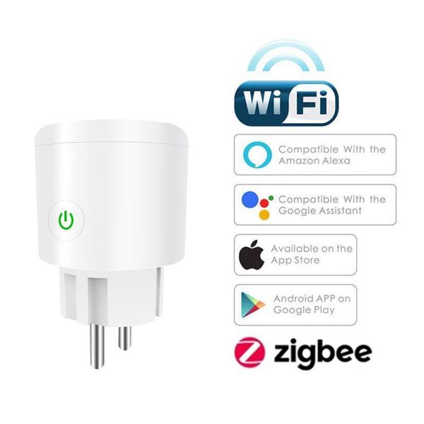 

smart power plugs tuya zigbee eu plug wifi wireless remote socket timer voice control home fire retardant pc