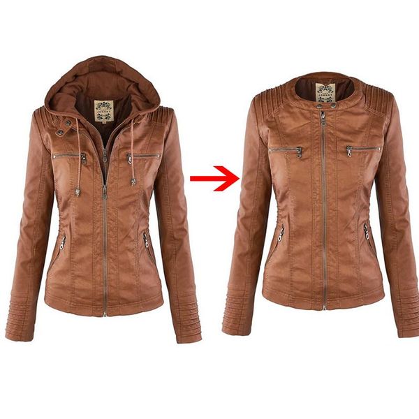 

women's jackets plus size 7xl women jacket winter faux leather casual basic coats ladies waterproof windproof, Black;brown