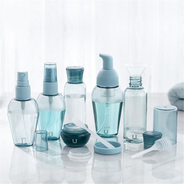 

set travel split bottle cosmetics use water small press fine mist spray suit beauty lotion storage bottles & jars