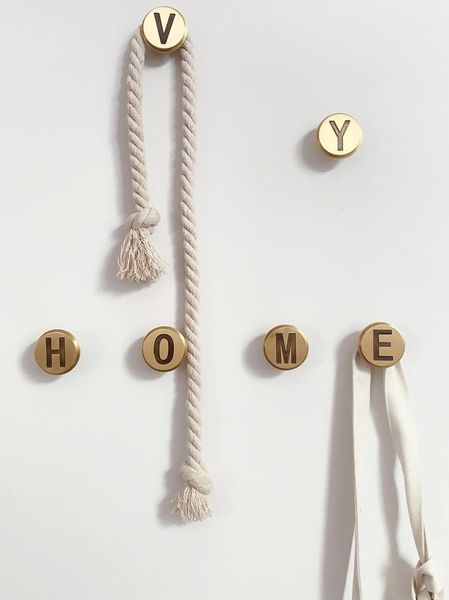 

brass letters hook home decor wall hooks bag/ cloth hanger ins creative cap holder nordic style & rails